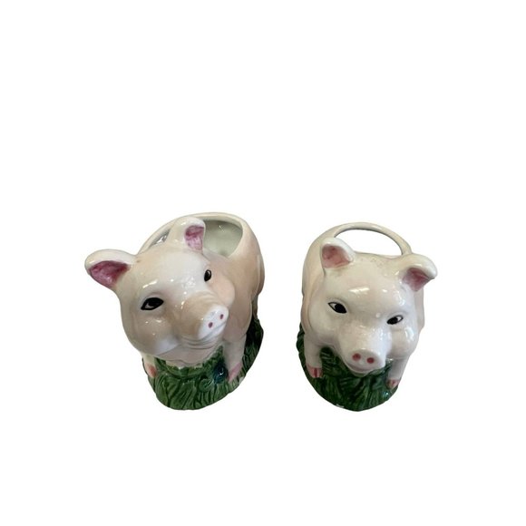 Vintage PINK PIGS Sugar Creamer Bowls Sets No Chips No Cracks 5" x 3" - Picture 6 of 6